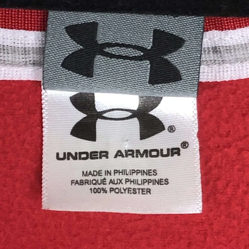Maryland Terrapins Sweater Vest Mens Large Red Under Armour Fleece Script Terps